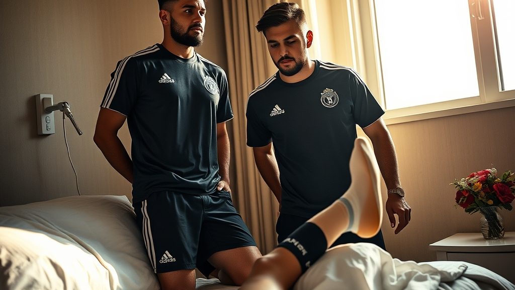 عواد يزور خالد بالإسكندرية بعد كسر في الساق من كرة مشتركة بينهما