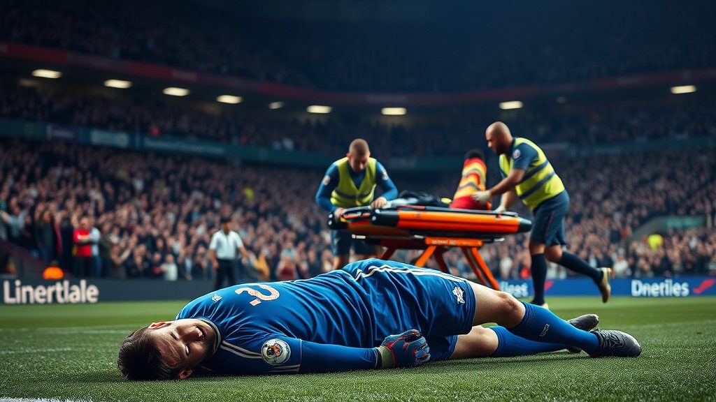 Head injury forces Martínez off in Chelsea's match against Everton